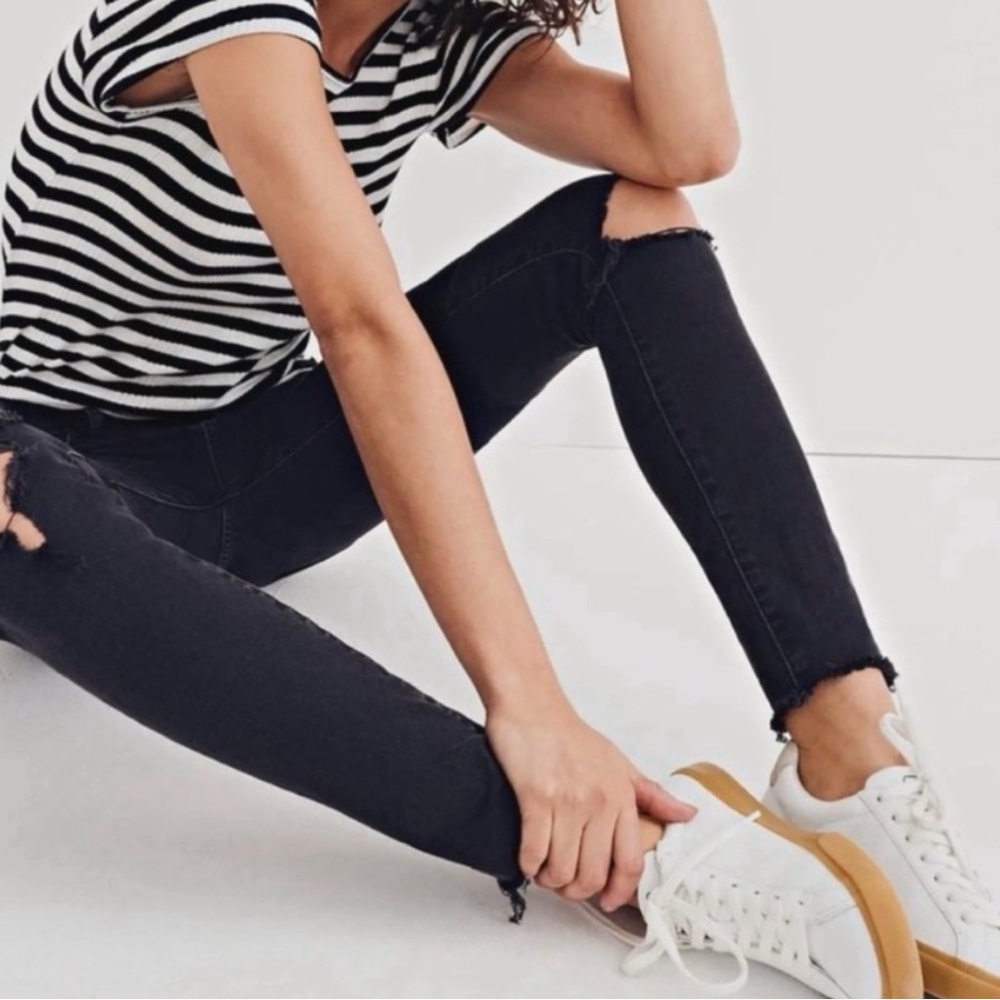 Madewell Black Distressed Women Skinny Jeans